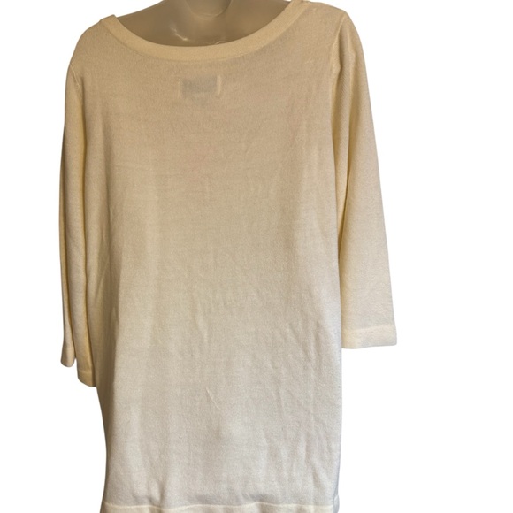 NWT  3/4 Flared Sleeve  SPRING  Cream Crew Neck Sweater    PLUS: 18/20     #T - Picture 4 of 7